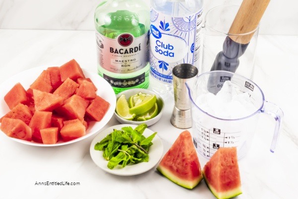 Watermelon Mojito Recipe. This fresh watermelon mojito recipe, with its hints of cool mint, and sour lime is the perfect cocktail to enjoy on a hot day. Made with fresh summer fruits and simple ingredients, you can almost taste the sunshine in every sip.