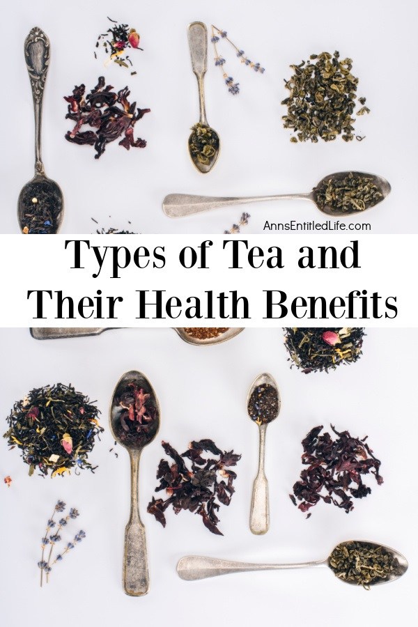 Various teas in piles and on teaspoons