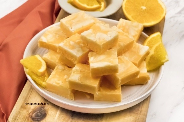 Orange Creamsicle Fudge Recipe. Learn how to make this easy orange creamsicle recipe with this step-by-step tutorial. This delicious orange creamsicle fudge is smooth and creamy and does not taste artificial. It is a treat for your sweet tooth! If you loved the taste of orange creamsicle as a child, you will love this easy fudge recipe.