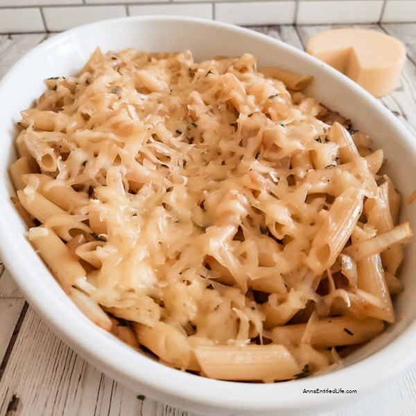 French Onion Pasta Bake Recipe. This easy-to-make French onion pasta bake is so delicious, the whole family will love it. Serve as a side dish or main entree, it's all good!