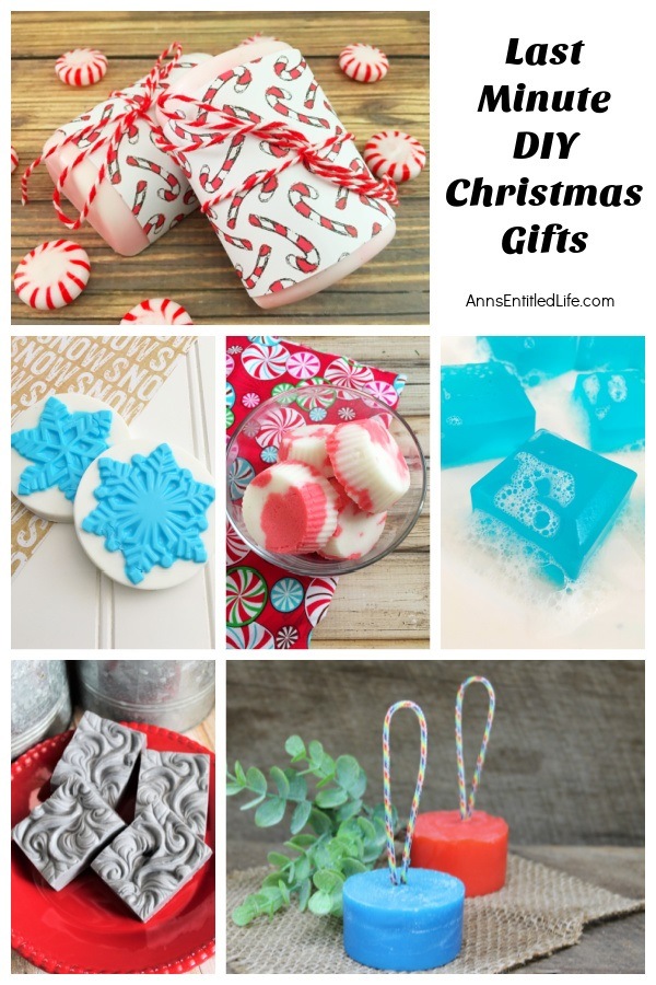 A collage of easy last minute Christmas gifts featuring DIY beauty products