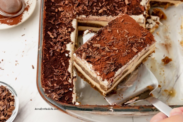 White Russian Tiramisu Cake Recipe. This no-egg, no-cooking, tiramisu recipe comes together quickly. It can be served immediately, or made the day before your special event or dinner. The melt-in-your mouth creamy, rich, coffee-cocoa goodness of this white Russian tiramisu will have your friends and family asking for seconds!