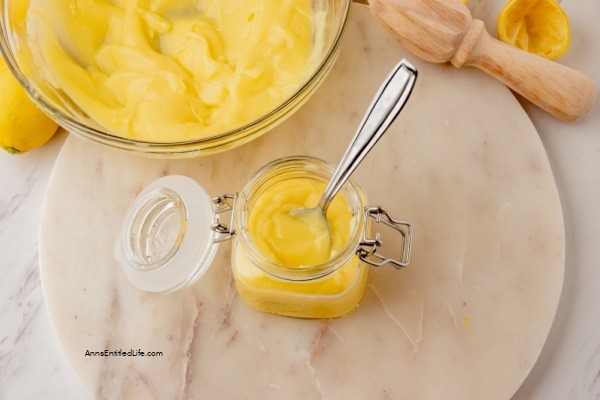 Lemon Curd Recipe. This gorgeous homemade lemon curd recipe is absolutely delicious. It is truly sunshine in a jar. This from-scratch lemon curd is deliciously sweet-tart and very creamy. Only six common ingredients are used to make this lemon curd and it comes together on the stove in about 20 minutes.