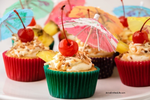Piña Colada Cupcake Recipe. The tropical flavors in this delicious pina colada cupcake recipe will remind you of island breezes and sultry beach weather. For a taste of the tropics, make this delicious cake for your next party or get-together. Your friends and family will love these amazing cupcakes!