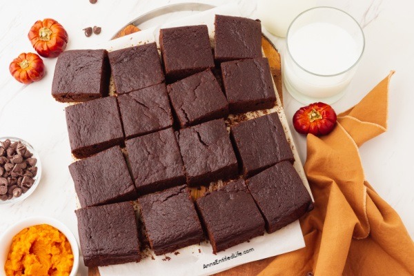 Pumpkin Brownies Recipe. Rich, moist, fudgy, and dense, these pumpkin brownies are a fabulous fall dessert! A delicious, easy recipe that will quickly become a dessert favorite of brownie lovers everywhere, this pumpkin brownies recipe is one your family will be asking for again and again.