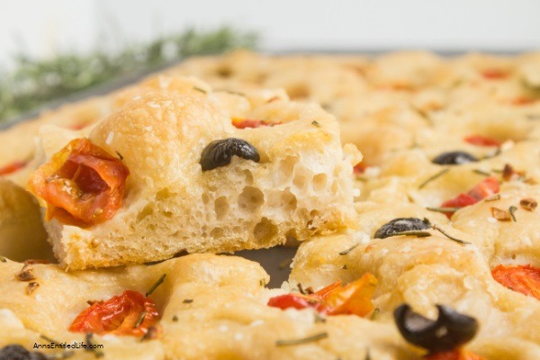 Rosemary Focaccia Recipe. This rosemary focaccia recipe makes bread that is soft on the inside and crispy on the outside. This easy-to-make focaccia bread features rosemary, tomatoes, and garlic which come together to form a perfect flavor sensation your whole family will enjoy.