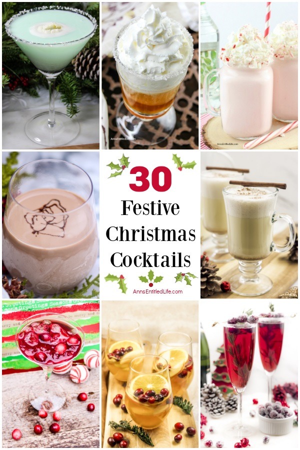 A collage of Christmas cocktails