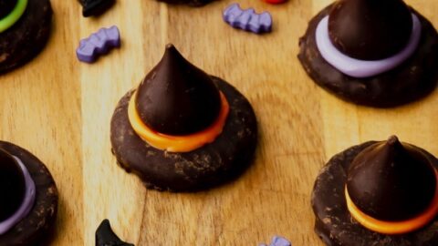 Homemade Halloween Witch's Hat Cupcake Toppers