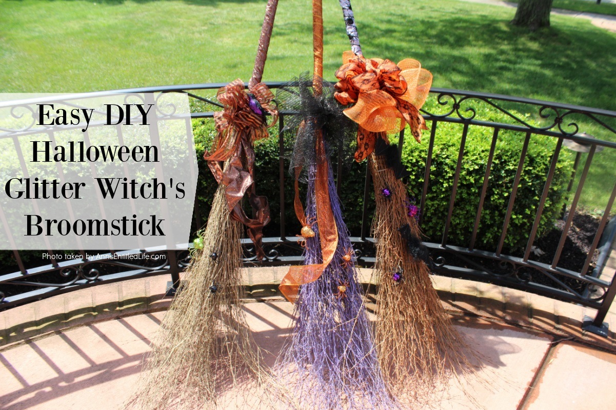 Easy DIY Halloween Glitter Witch’s Broomstick