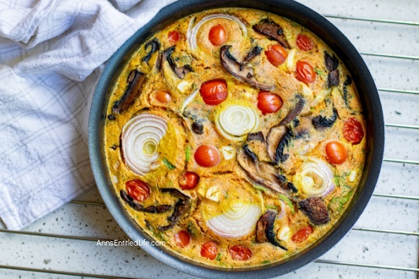 Easy Egg-Free Vegetable Frittata Recipe. This delicious no-egg vegetable frittata is a terrific breakfast casserole recipe the entire family will enjoy. Meatless and wheatless, without tofu or eggs, this simple-to-make frittata dish can easily be made vegan with one simple substitution.