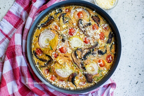 Easy Egg-Free Vegetable Frittata Recipe. This delicious no-egg vegetable frittata is a terrific breakfast casserole recipe the entire family will enjoy. Meatless and wheatless, without tofu or eggs, this simple-to-make frittata dish can easily be made vegan with one simple substitution.