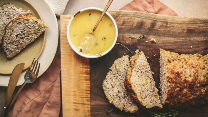 Image for Easy Stovetop Stuffing Meatloaf with Garlic Butter Sauce