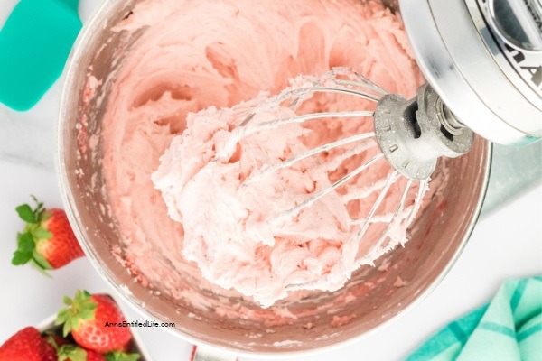 Strawberry Buttercream Frosting Recipe. This delicious homemade strawberry buttercream frosting is bursting with strawberry flavor. The secret is to use real, fresh strawberries to get an intense strawberry flavor. Level up your frosting game by making this strawberry frosting recipe for frosting your mouthwatering baked goods.