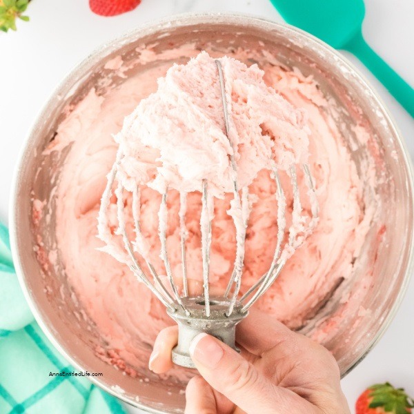 Strawberry Buttercream Frosting Recipe. This delicious homemade strawberry buttercream frosting is bursting with strawberry flavor. The secret is to use real, fresh strawberries to get an intense strawberry flavor. Level up your frosting game by making this strawberry frosting recipe for frosting your mouthwatering baked goods.