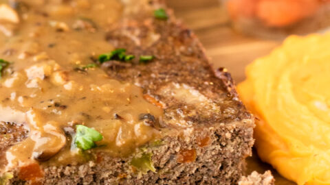 Image for Turkey Meatloaf with Mushroom and Onion Gravy