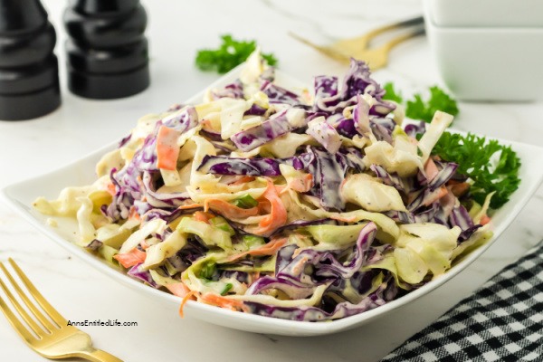 Homemade Creamy Coleslaw Recipe. Coleslaw is a classic side dish that can be enjoyed all year round. Whether you are having a summer BBQ or a winter dinner, this creamy homemade coleslaw recipe will be sure to please. This creamy coleslaw recipe is easy to make and can be adapted to suit any taste. This recipe is simple, delicious, and perfect for any occasion. With just a few ingredients, you can whip up a batch of this creamy coleslaw in no time!