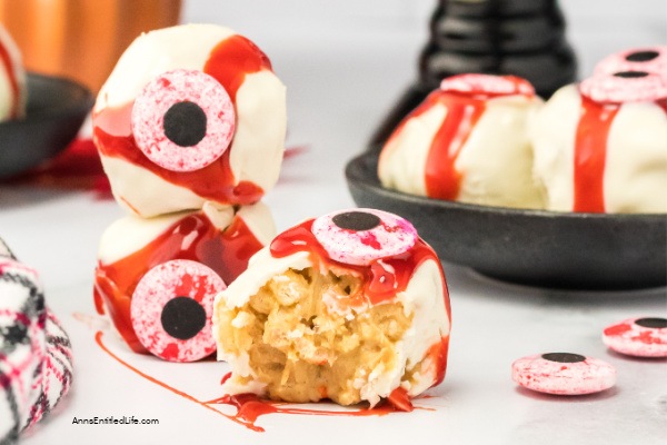 No-Bake Peanut Butter Eyeballs Halloween Treats. Whip up these frightfully delicious no-bake peanut butter eyeball Halloween treats for a spooky celebration. Easy recipe for a ghoulish delight.