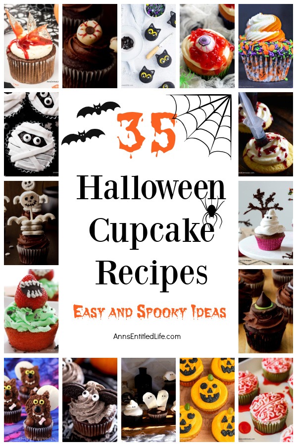a collage of Halloween cupcakes recipes