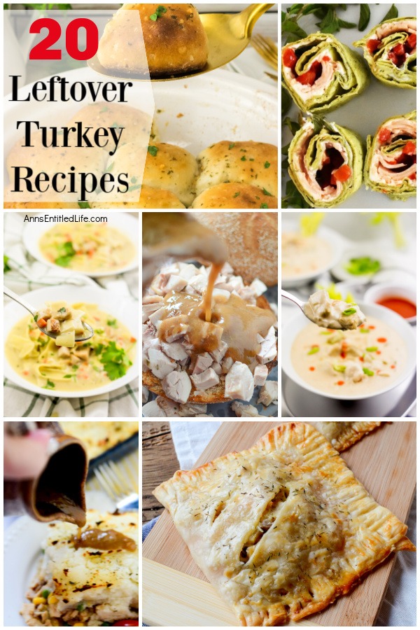 A collage of leftover turkey recipe images