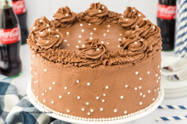 Coca-Cola Cake Recipe | Best Chocolate Coke Layer Cake. This moist and delicious Coca-Cola cake is a Southern classic. A decadent chocolate cake with rich chocolate frosting, it is the perfect dessert for celebrations or potlucks!