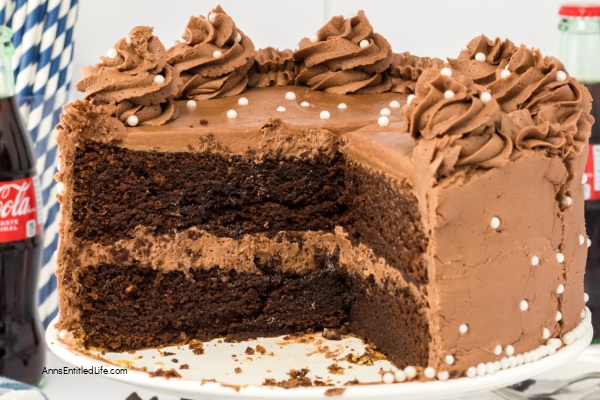Coca-Cola Cake Recipe | Best Chocolate Coke Layer Cake. This moist and delicious Coca-Cola cake is a Southern classic. A decadent chocolate cake with rich chocolate frosting, it is the perfect dessert for celebrations or potlucks!