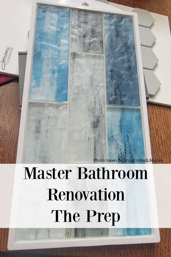 Up close image of bathroom shower glass tile