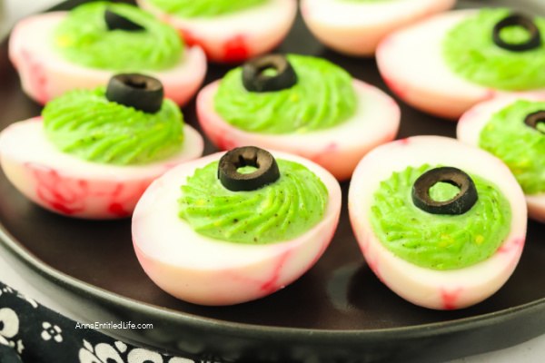 Eyeball Deviled Eggs Recipe for Creepy Halloween Snacks Eyeball Deviled Eggs Recipe for Creepy Halloween Snacks. Create spooky eyeball deviled eggs with this simple Halloween recipe. A creepy party snack that's easy to make and sure to grab everyone's attention.