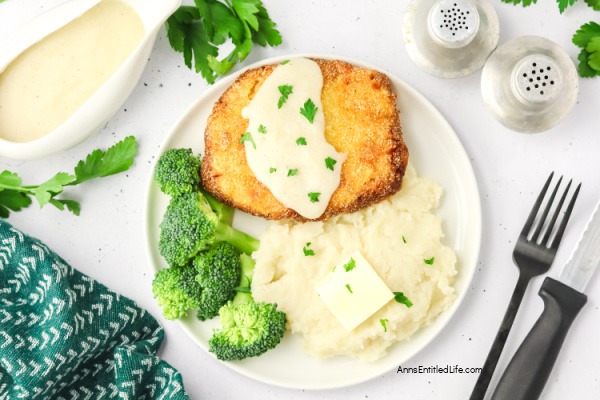 Southern Fried Pork Chops with Country Gravy Recipe. Make perfectly crispy southern fried pork chops with this easy recipe. Boneless chops are dredged in seasoned flour and pan-fried to golden perfection. Juicy, tender, and ready in 30 minutes for dinner.