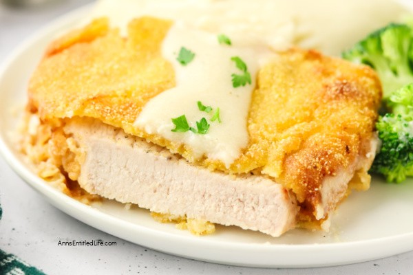 Southern Fried Pork Chops with Country Gravy Recipe. Make perfectly crispy southern fried pork chops with this easy recipe. Boneless chops are dredged in seasoned flour and pan-fried to golden perfection. Juicy, tender, and ready in 30 minutes for dinner.
