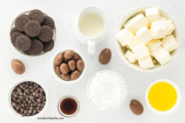 No-Bake Creme Eggs Cheesecake Recipe No-Bake Creme Eggs Cheesecake Recipe. This is a simple no-bake chocolate crème eggs cheesecake with chocolate crust, smooth cream cheese layer and embedded crème eggs. Perfect Easter treat using delicious ingredients for a decadent dessert everyone loves.