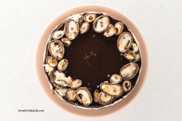 No-Bake Creme Eggs Cheesecake Recipe No-Bake Creme Eggs Cheesecake Recipe. This is a simple no-bake chocolate crème eggs cheesecake with chocolate crust, smooth cream cheese layer and embedded crème eggs. Perfect Easter treat using delicious ingredients for a decadent dessert everyone loves.