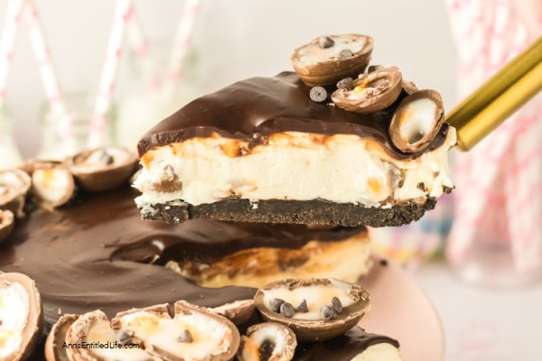 No-Bake Creme Eggs Cheesecake Recipe No-Bake Creme Eggs Cheesecake Recipe. This is a simple no-bake chocolate crème eggs cheesecake with chocolate crust, smooth cream cheese layer and embedded crème eggs. Perfect Easter treat using delicious ingredients for a decadent dessert everyone loves.