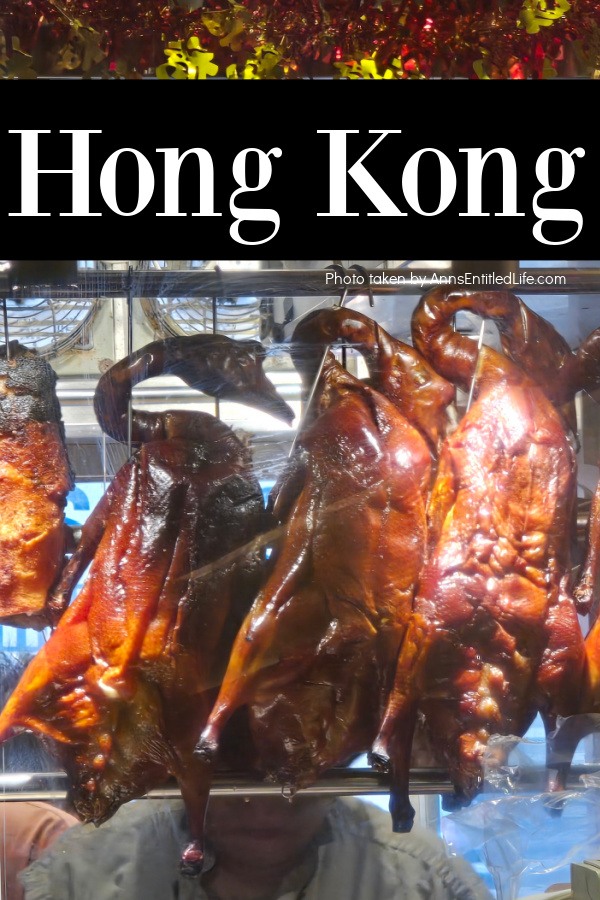 Hong Kong, China Whole duck hanging in a restaurant window in Hong Kong, China