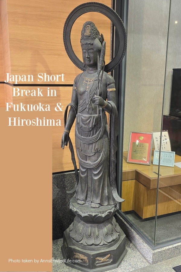 Statue in from of the lacquer art studio of Naoya Takayam in Hiroshima, Japan