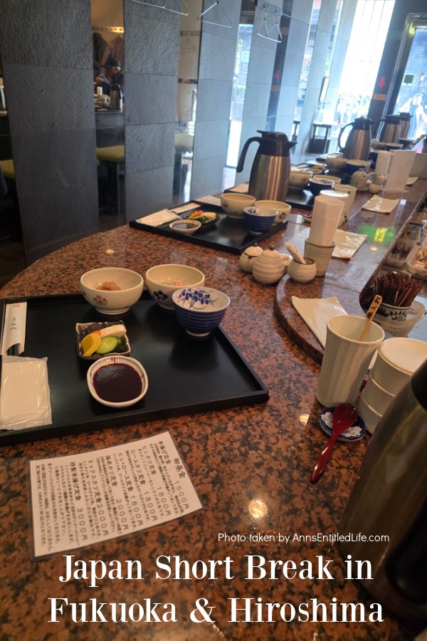 Inside of a local kushiage in Fukuoka, Japan