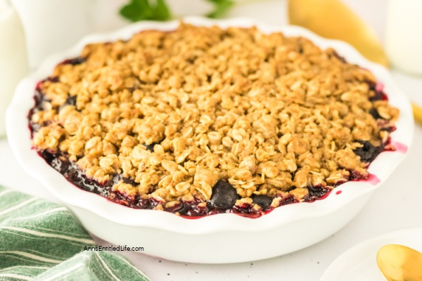 Easy Cherry Crisp Recipe (Made with Frozen Cherries). This easy-to-make cherry crisp recipe uses frozen cherries and a splash of bourbon for rich flavor under a crisp oat topping. Simple to prepare and ready in about an hour, this is a delicious dessert.