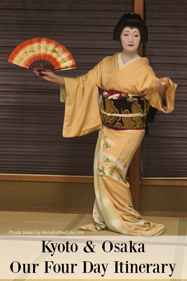 Kyoto & Osaka: Our Four Day Itinerary A maiko holding a fan during a performance in Kyoto, Japan
