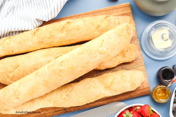Easy Same Day Baguette Recipe | Crusty Homemade French Bread. Make fresh, crusty baguettes the same day with this easy recipe! No overnight rise needed. Golden crackly crust and soft airy crumb in just a few hours — beginner-friendly homemade French bread.